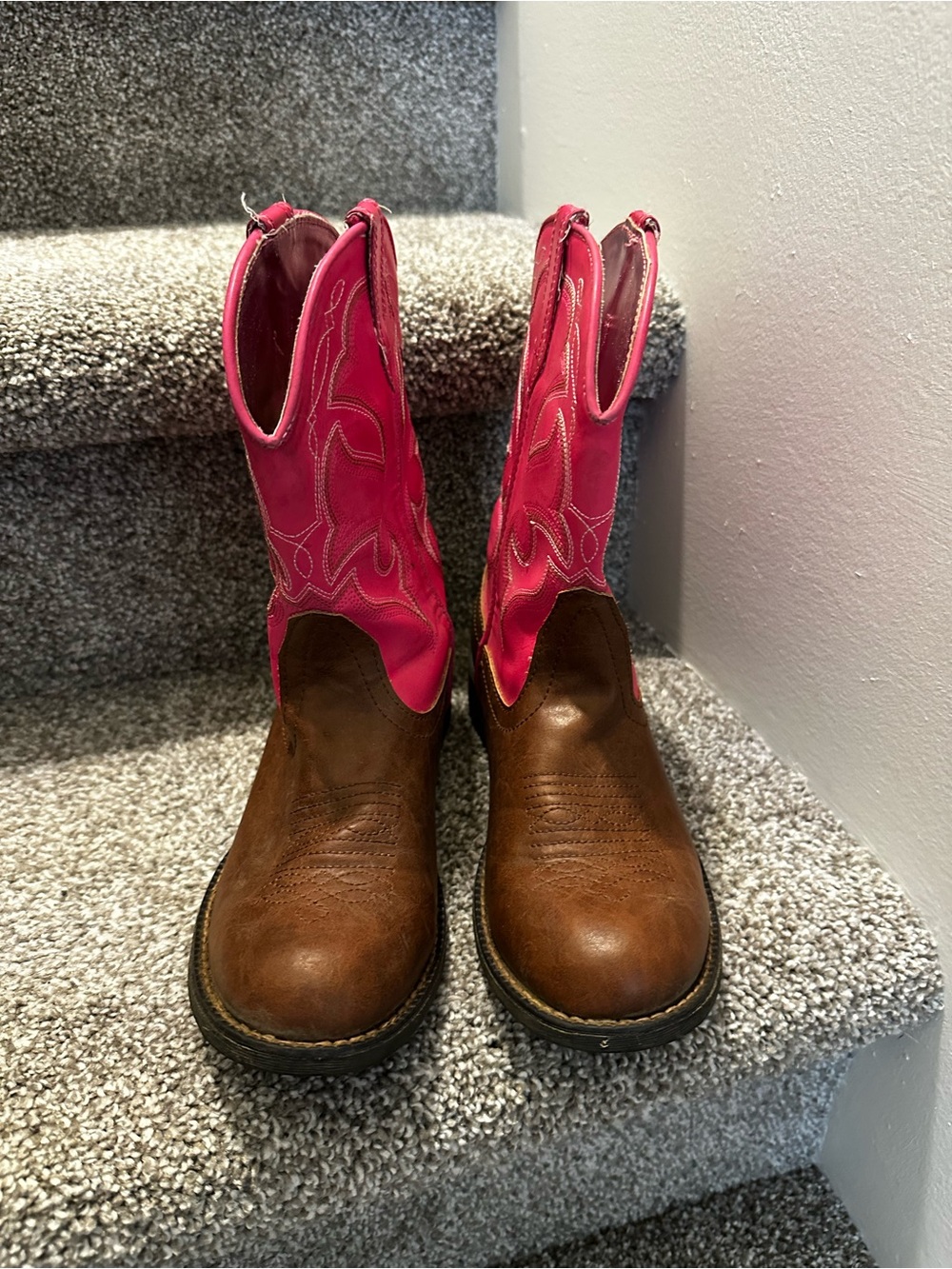 Roper Little Girls Light Up Western Boots Size 2